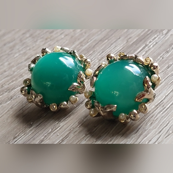 Gorgeous green moonstone earrings - Picture 9 of 11